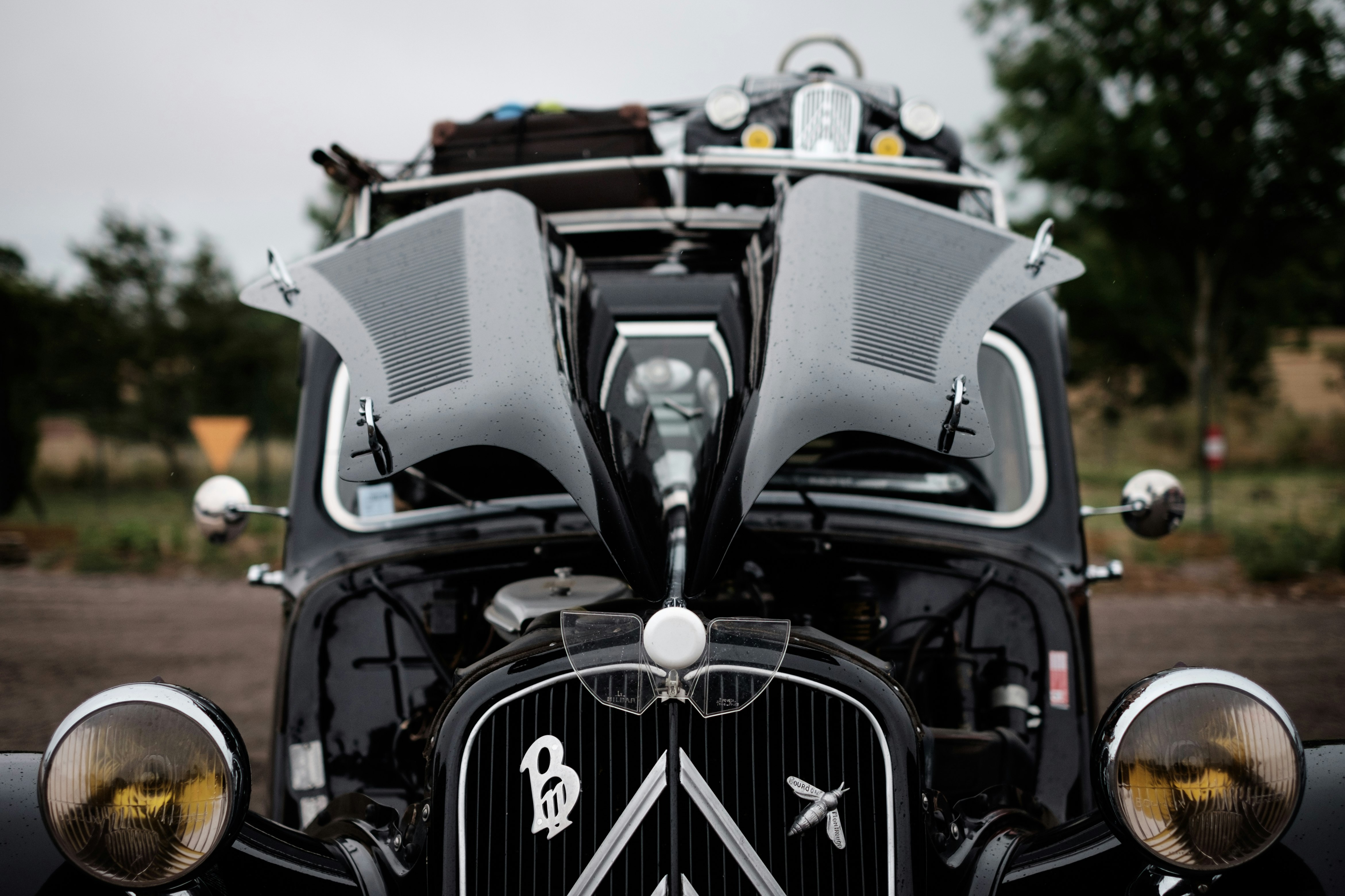 selective focus photography of vintage car